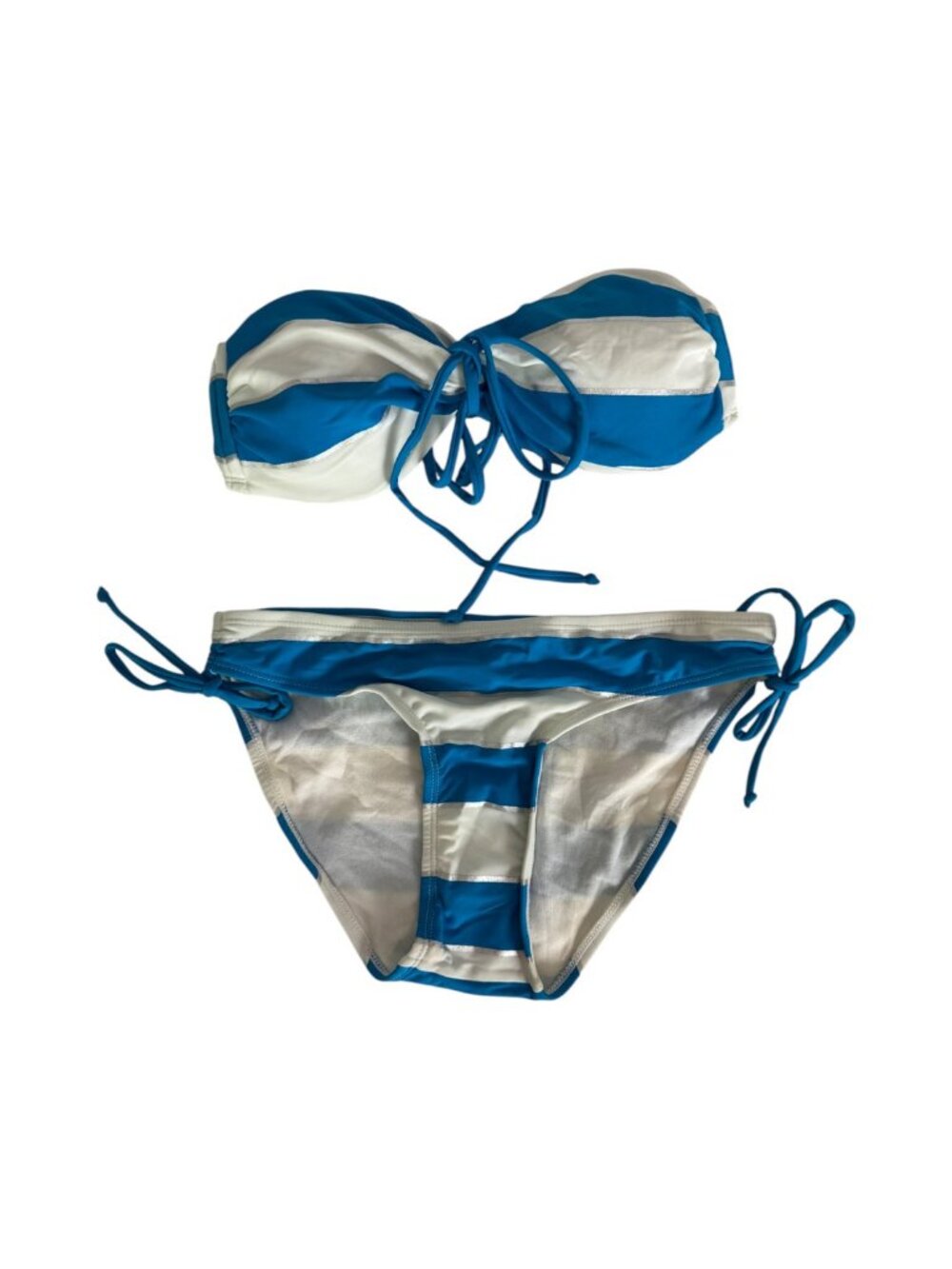 NWT Blue White Striped Bikini Set Size 8
